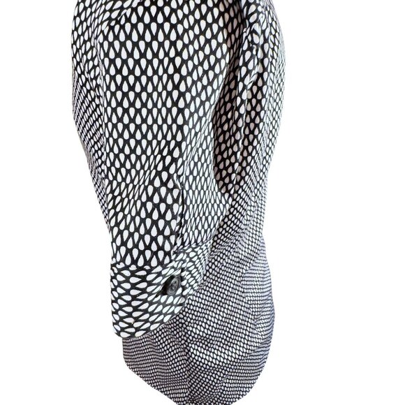 Banana Republic Womens Black & White Non-Iron Button-Up Blouse Size 2 - Picture 7 of 9